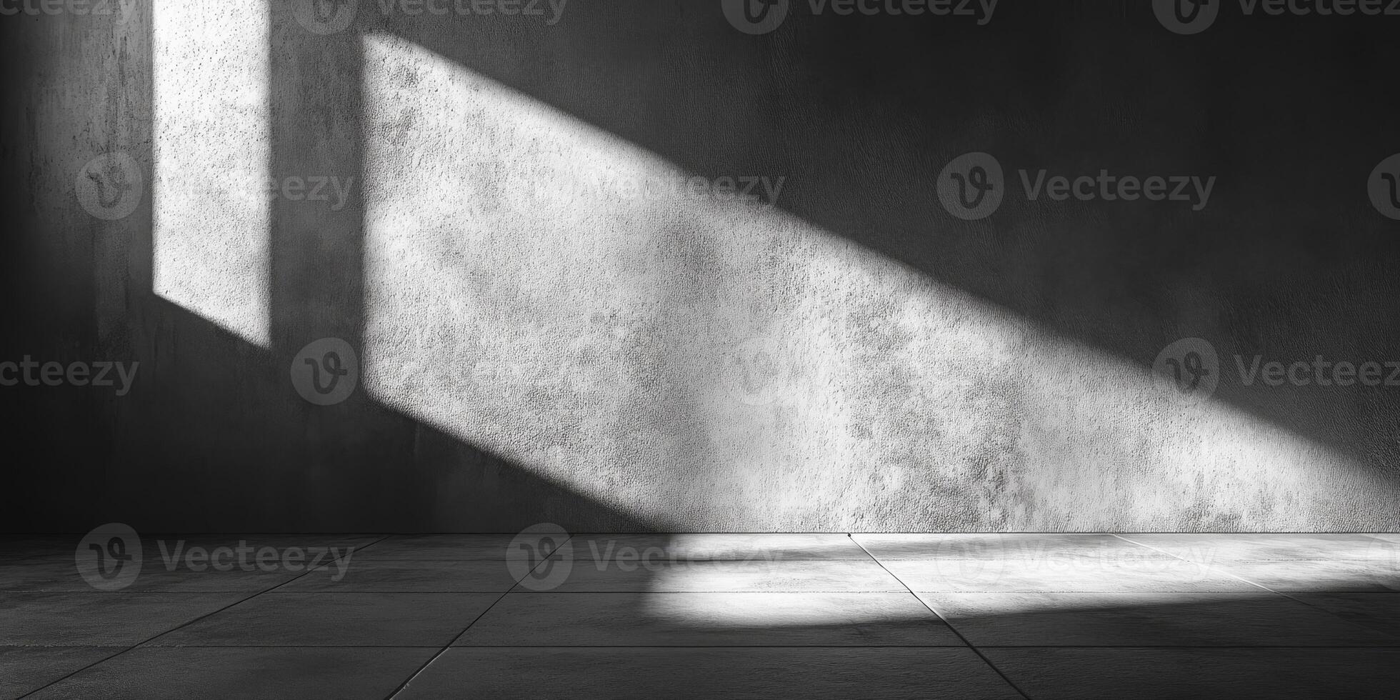 The minimalist design features a sleek concrete wall and floor, softly illuminated to create gentle shadows, perfect for product presentations and focused advertising that stands out photo
