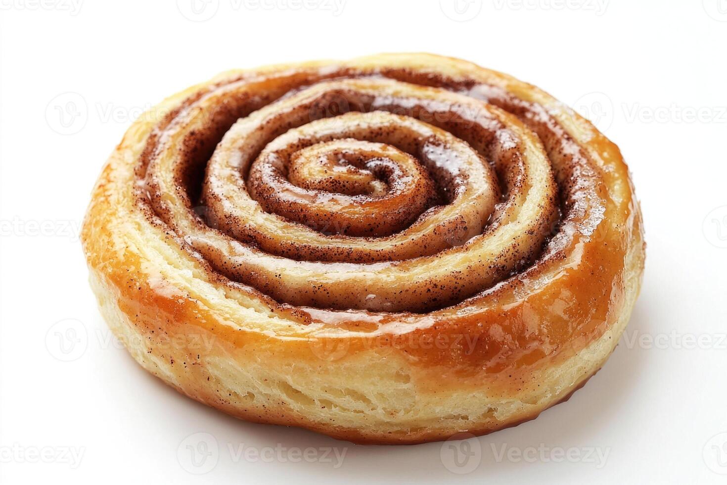 A single slice of a cinnamon roll. photo