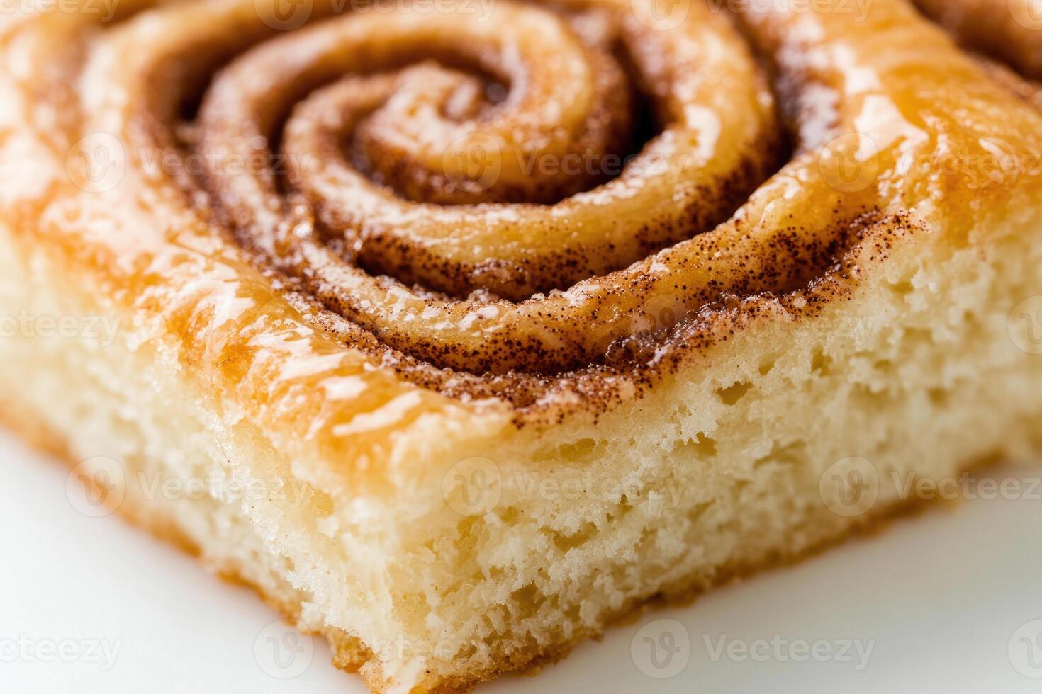 A single slice of a cinnamon roll. photo