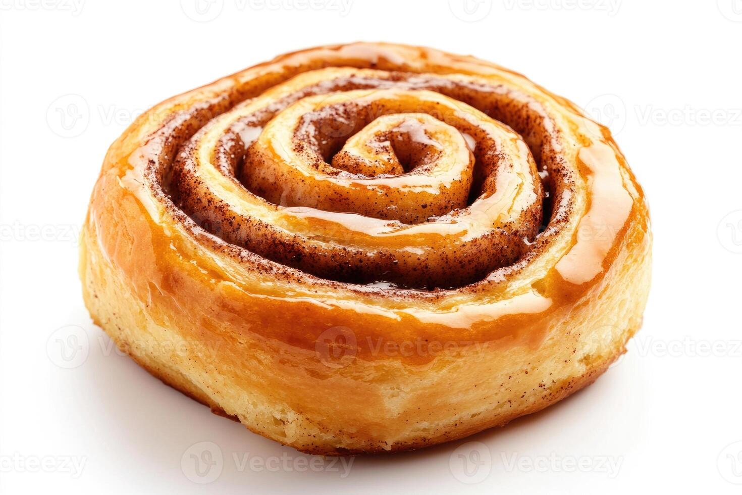 A single slice of a cinnamon roll. photo
