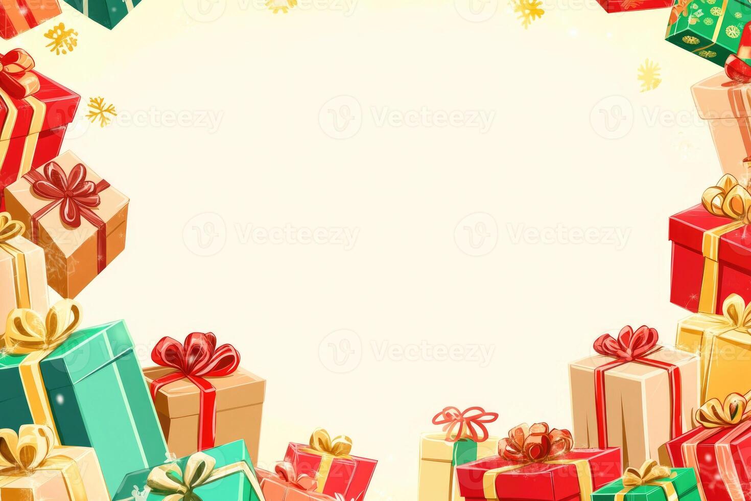 Christmas banner with gift boxes and space for design. photo