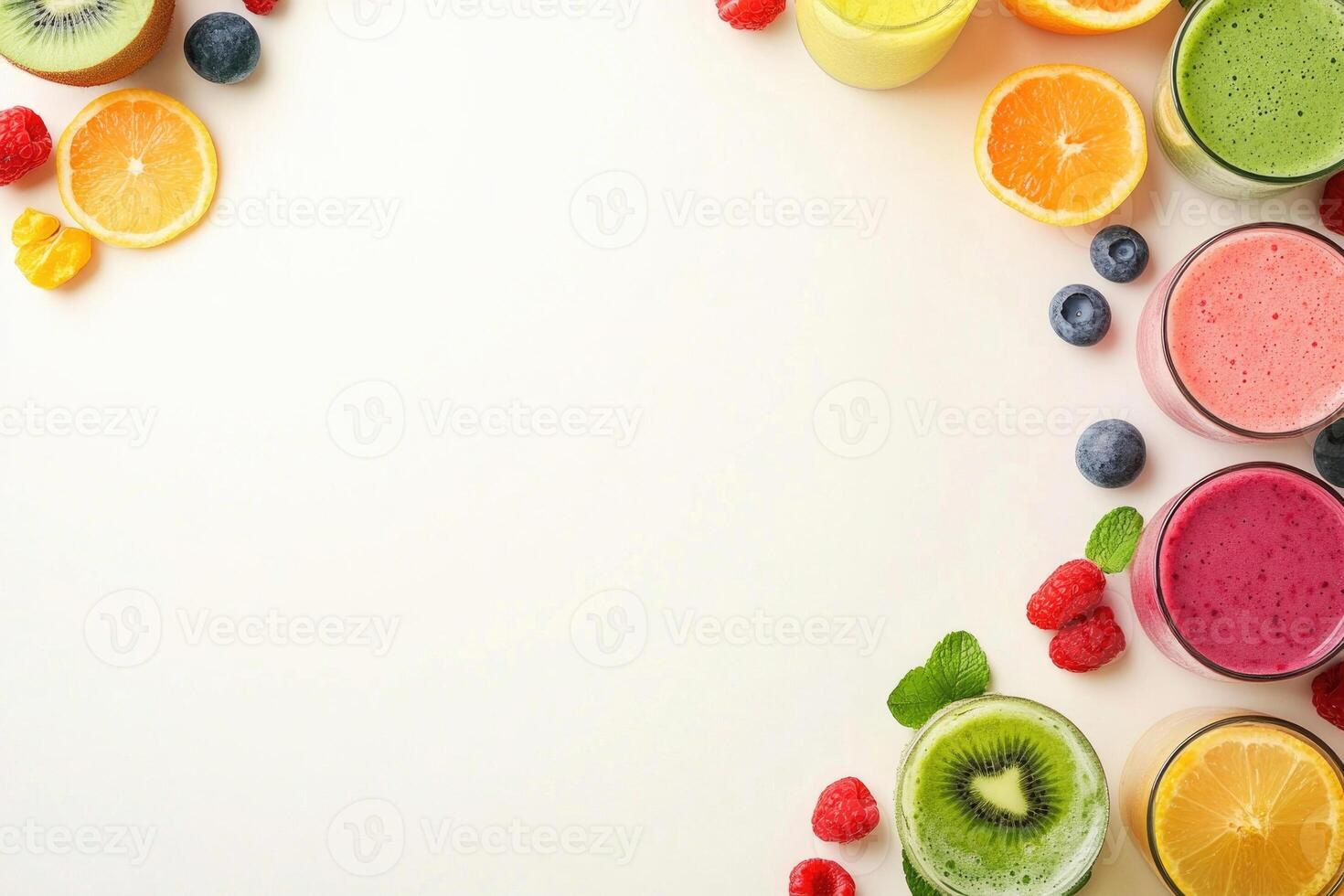 Fresh smoothies with blank space. photo