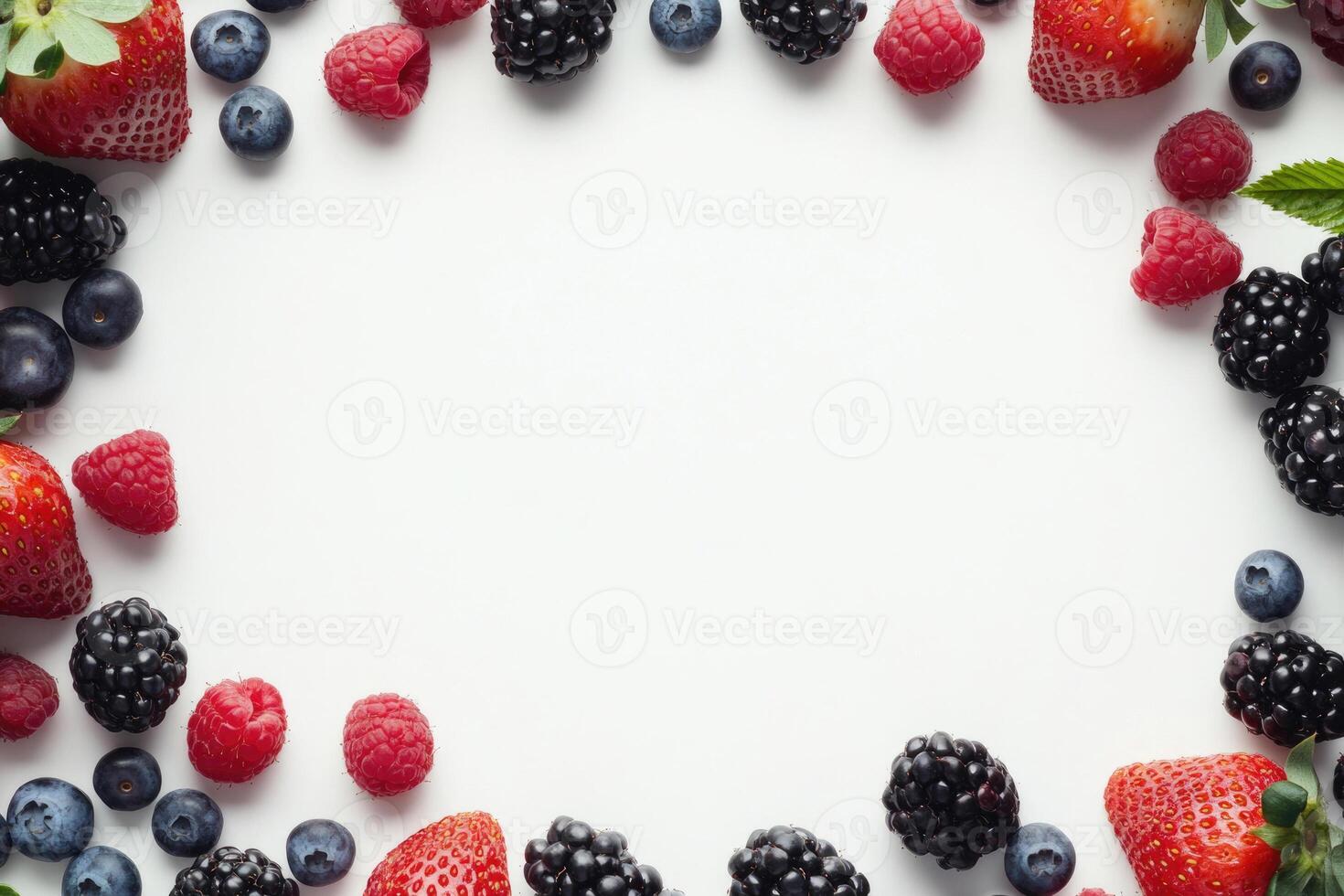 Fresh berries with blank space. photo