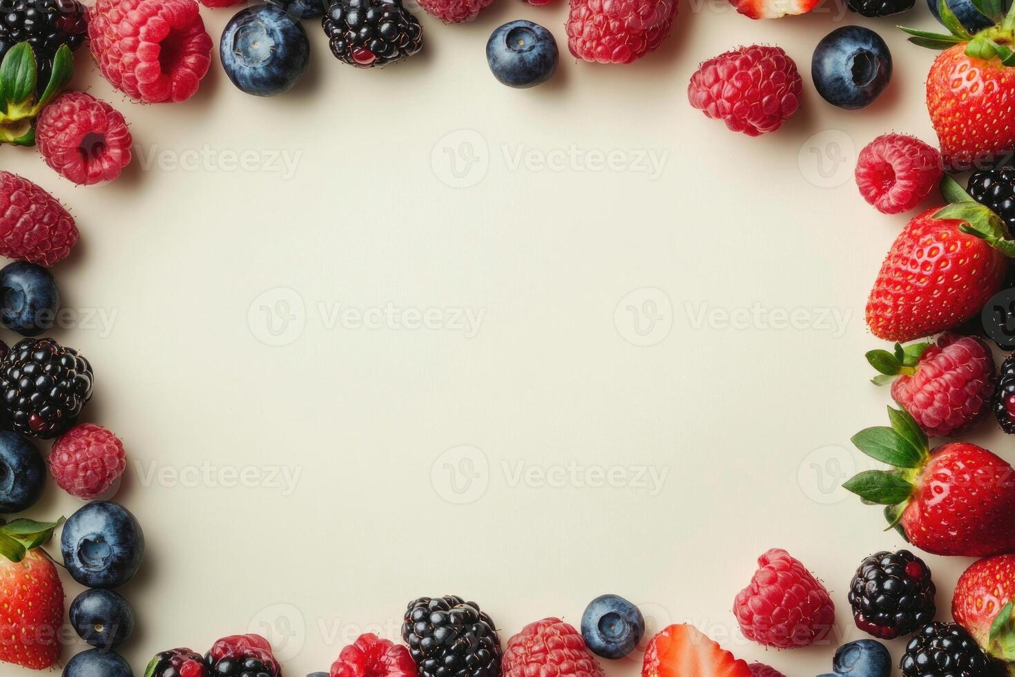 Fresh berries with blank space. photo