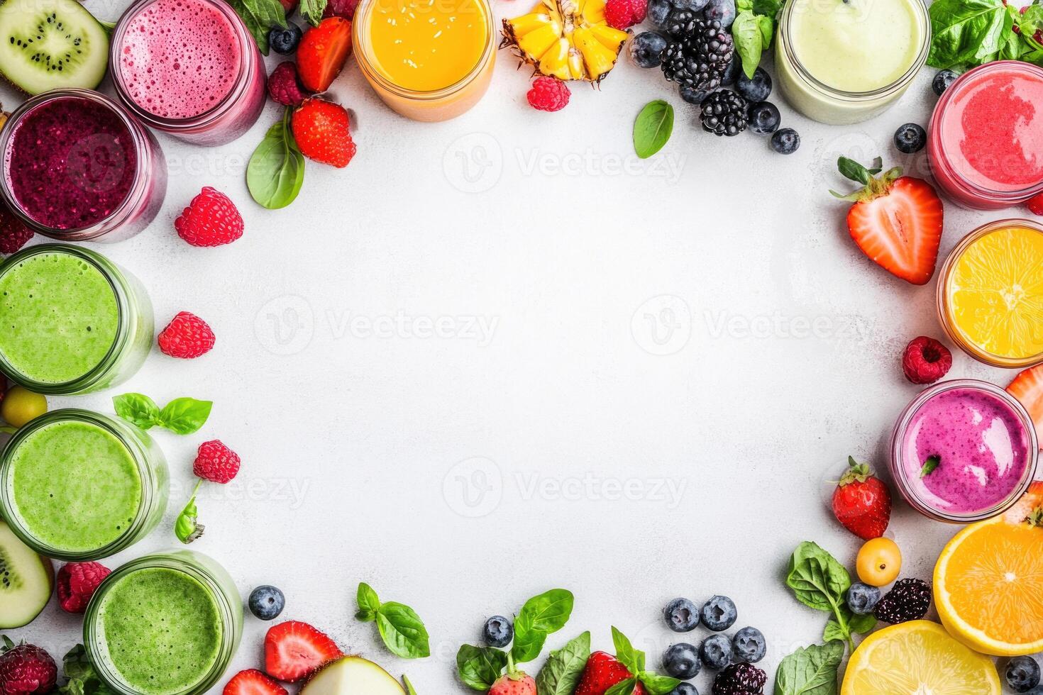 Fresh smoothies with blank space. photo
