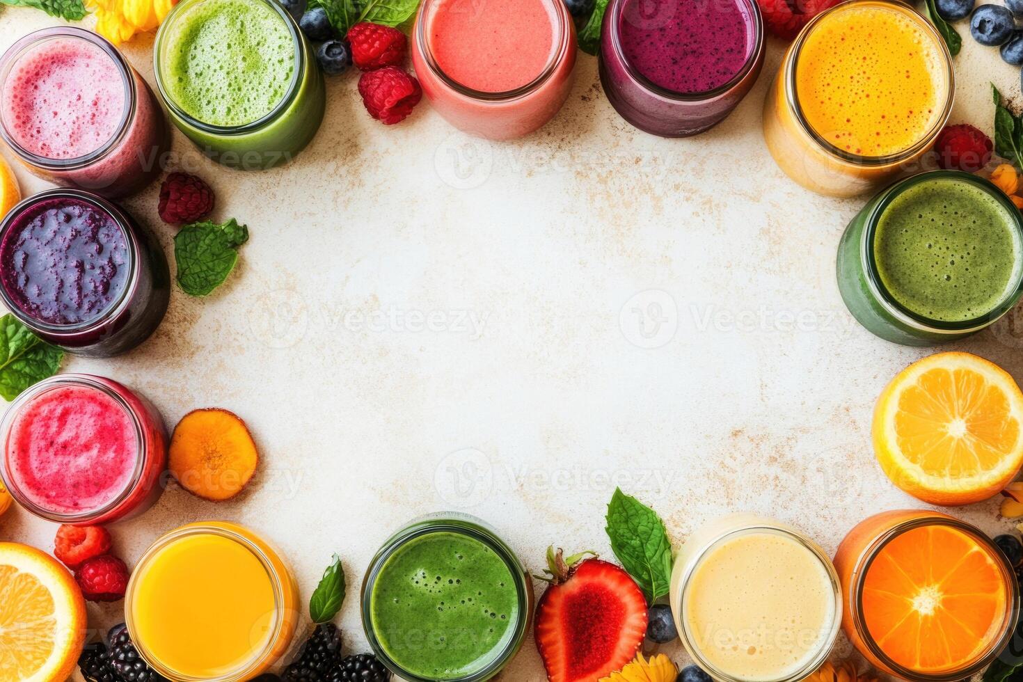 Fresh smoothies with blank space. photo