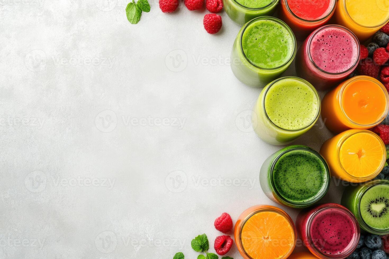 Fresh smoothies with blank space. photo