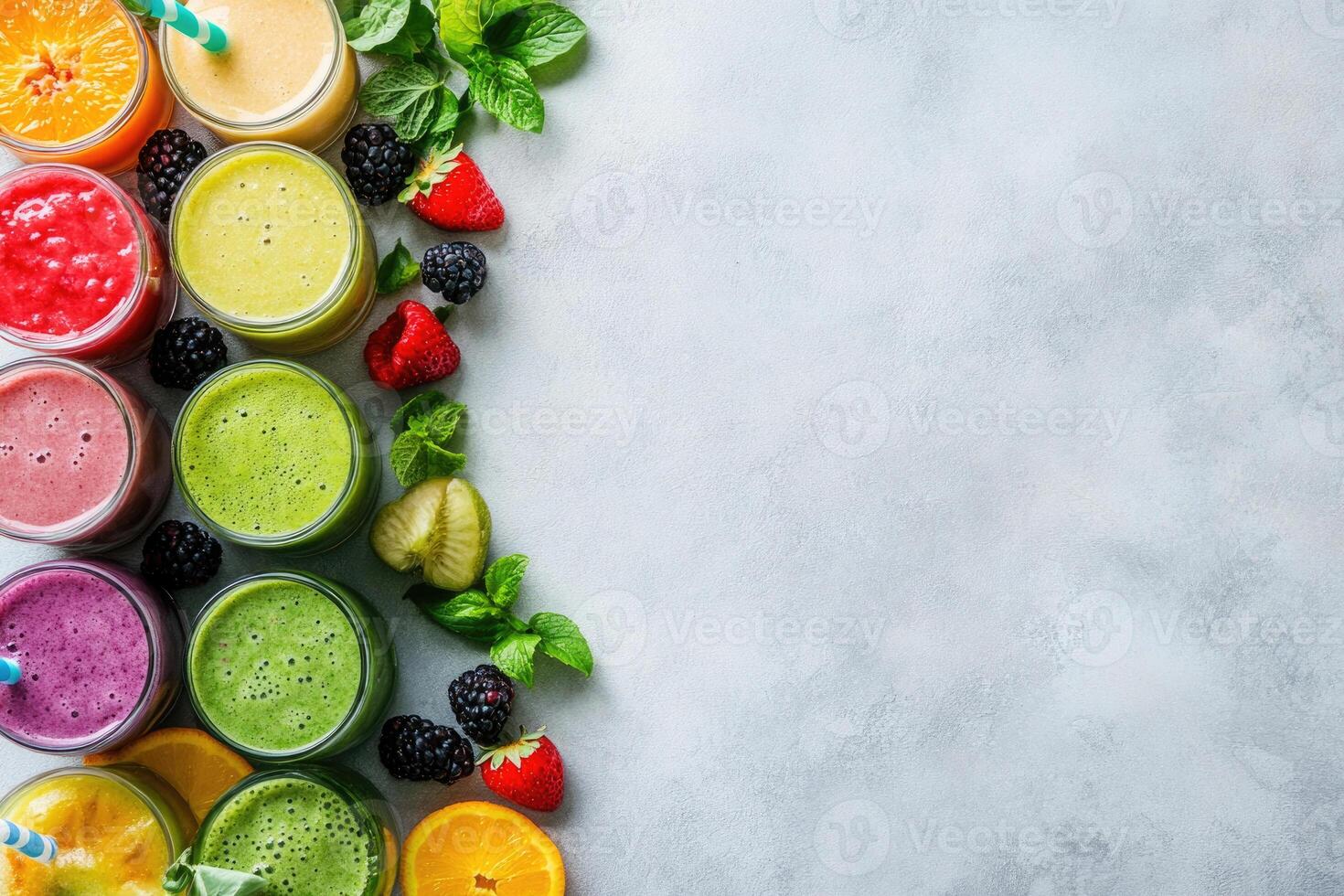 Fresh smoothies with blank space. photo