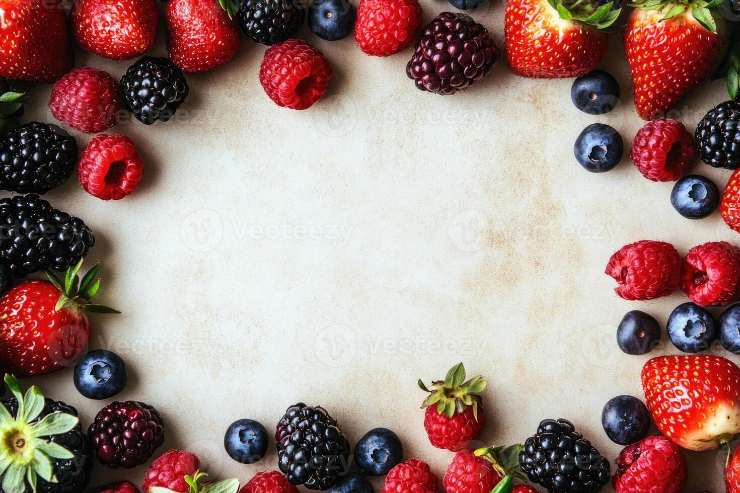 Fresh berries with blank space. photo