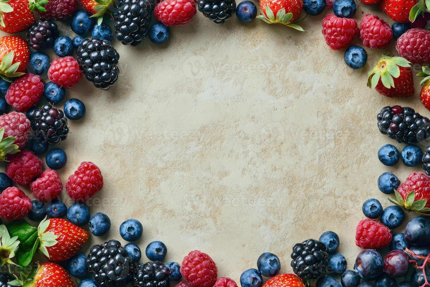 Fresh berries with blank space. photo
