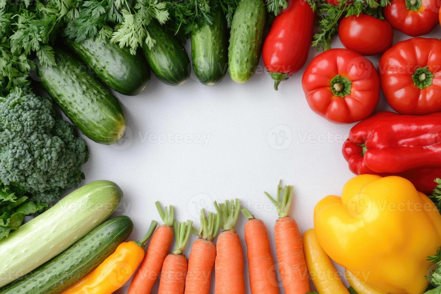 Fresh vegetables with blank space. photo