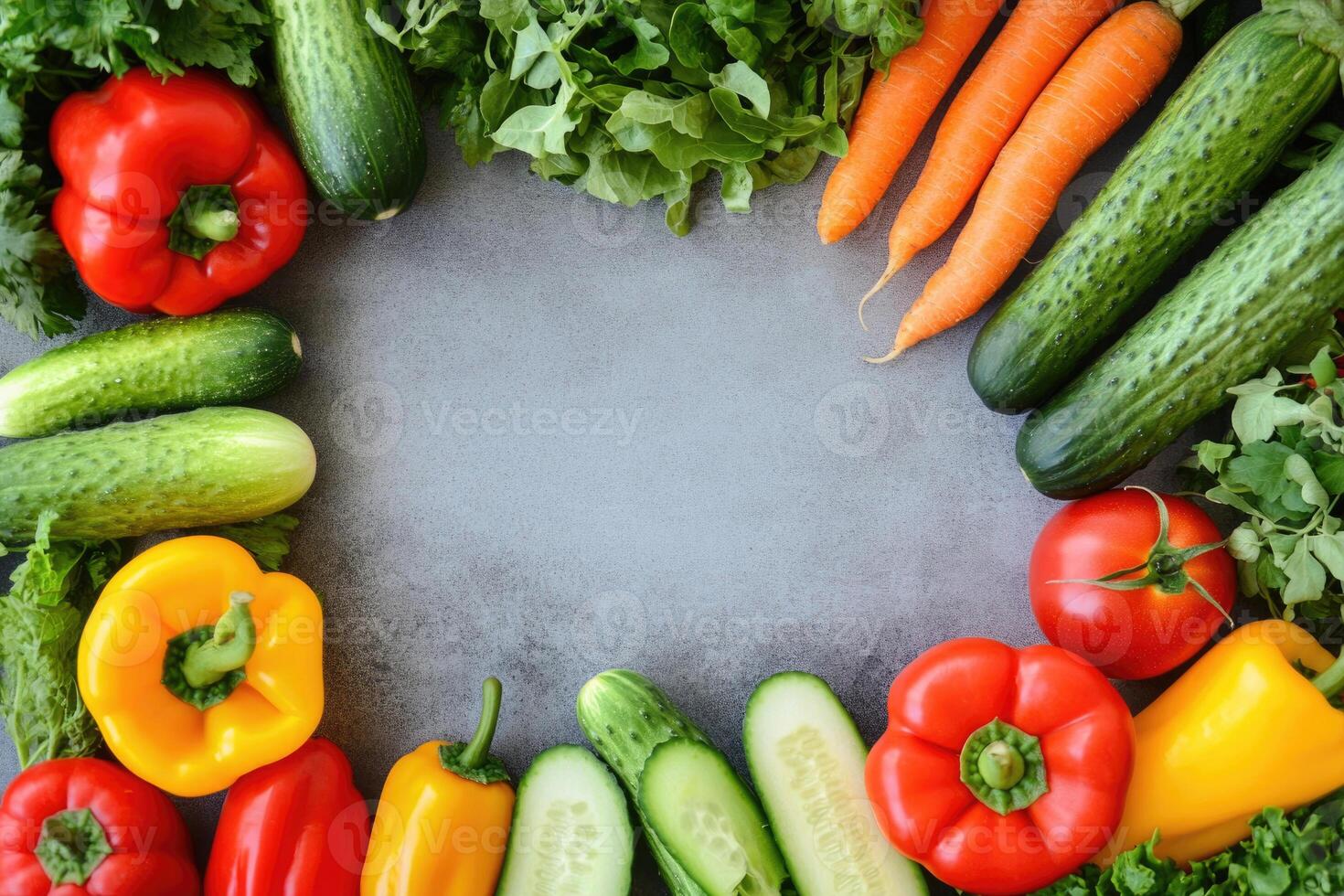 Fresh vegetables with blank space. photo