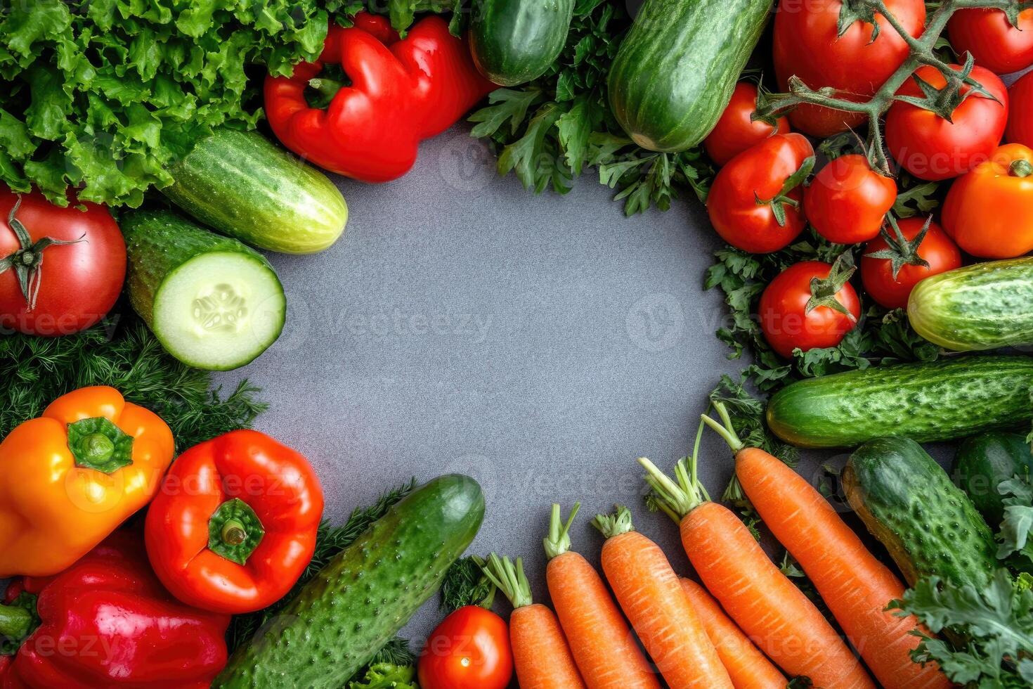 Fresh vegetables with blank space. photo