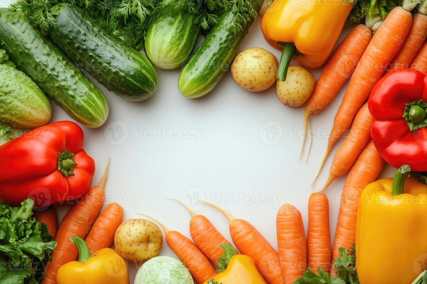 Fresh vegetables with blank space. photo