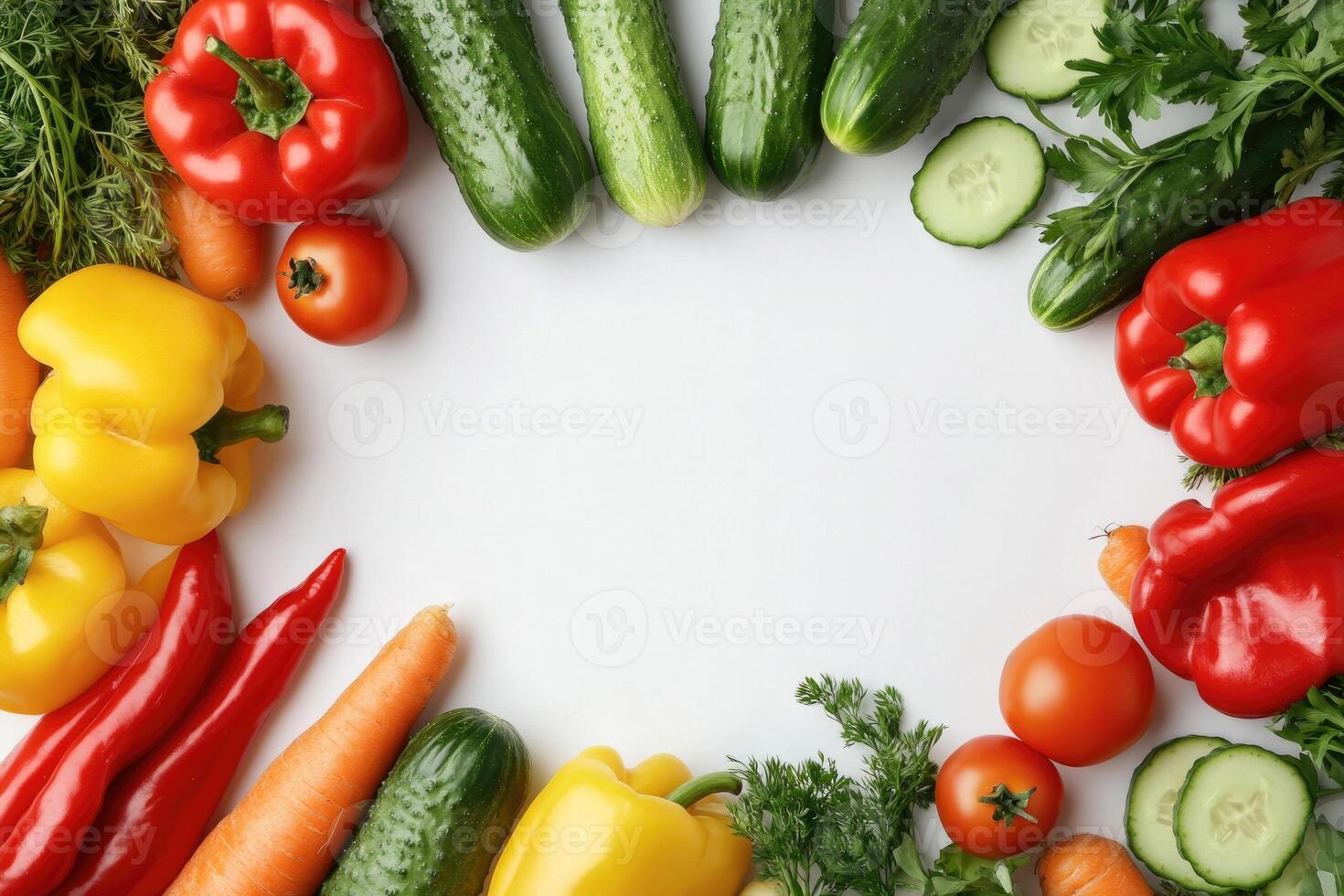 Fresh vegetables with blank space. photo