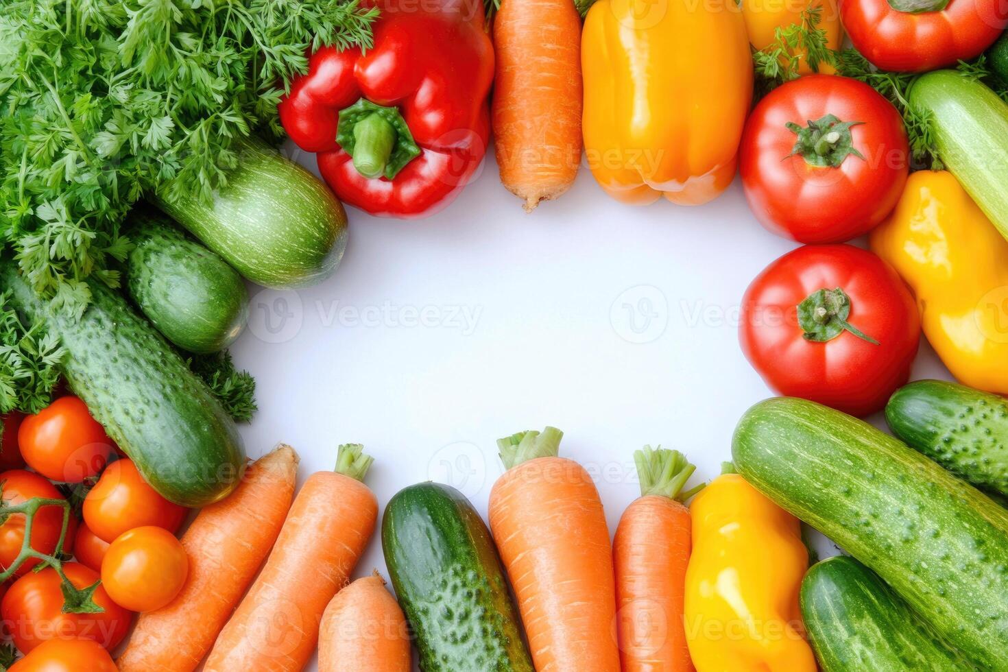 Fresh vegetables with blank space. photo