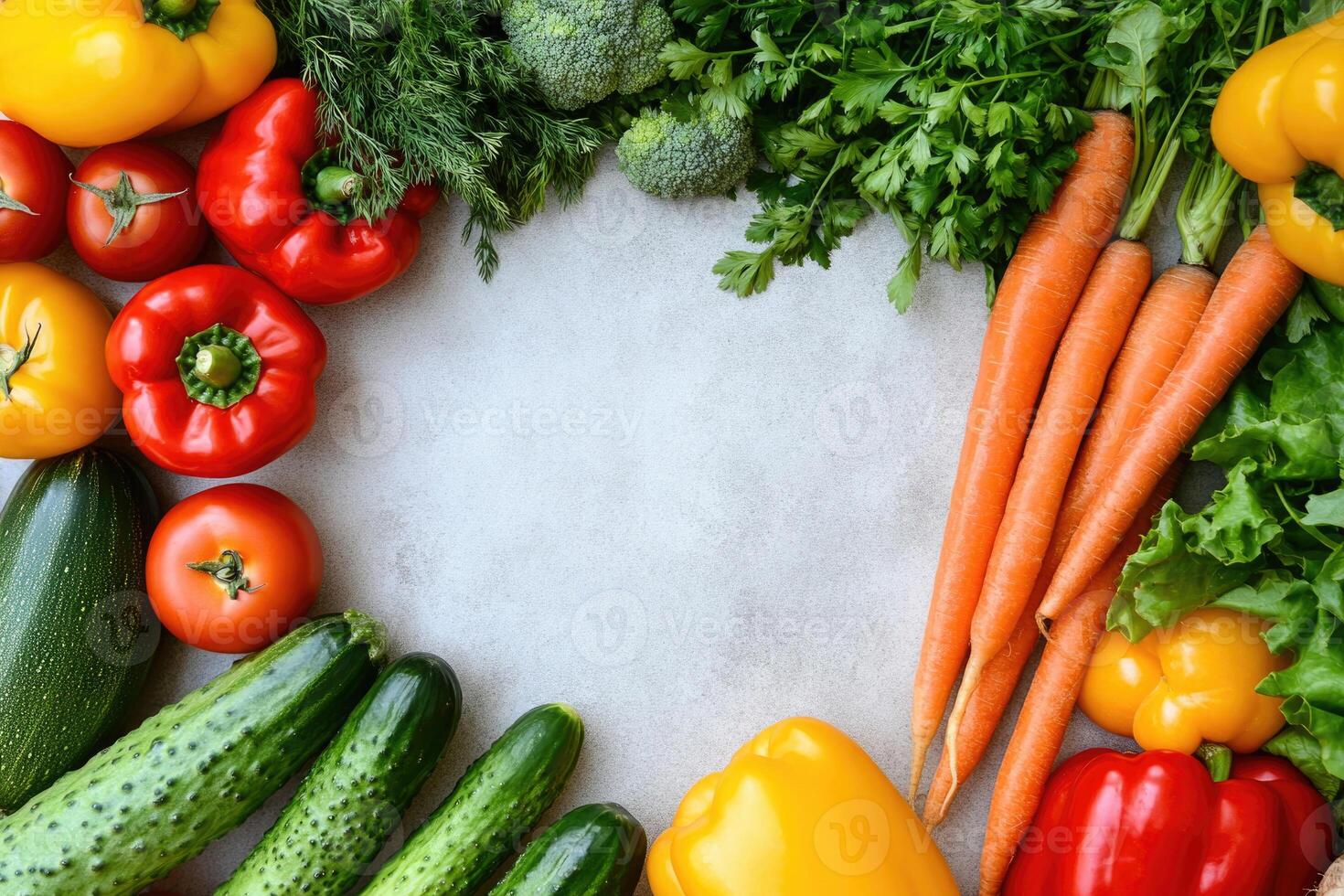 Fresh vegetables with blank space. photo
