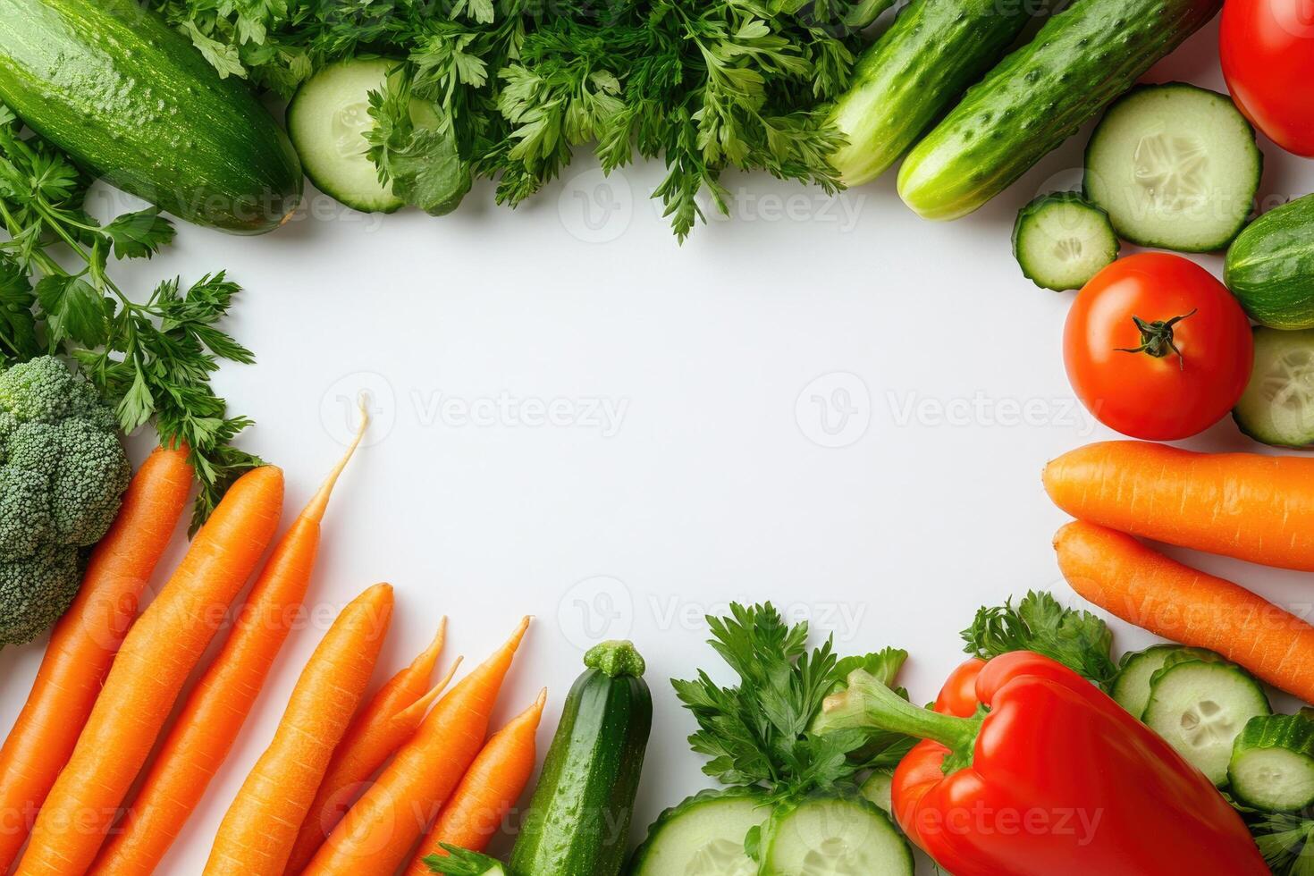 Fresh vegetables with blank space. photo