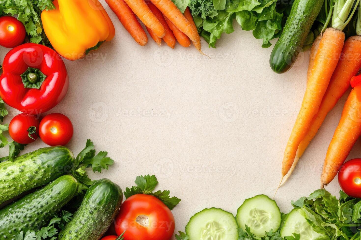 Fresh vegetables with blank space. photo