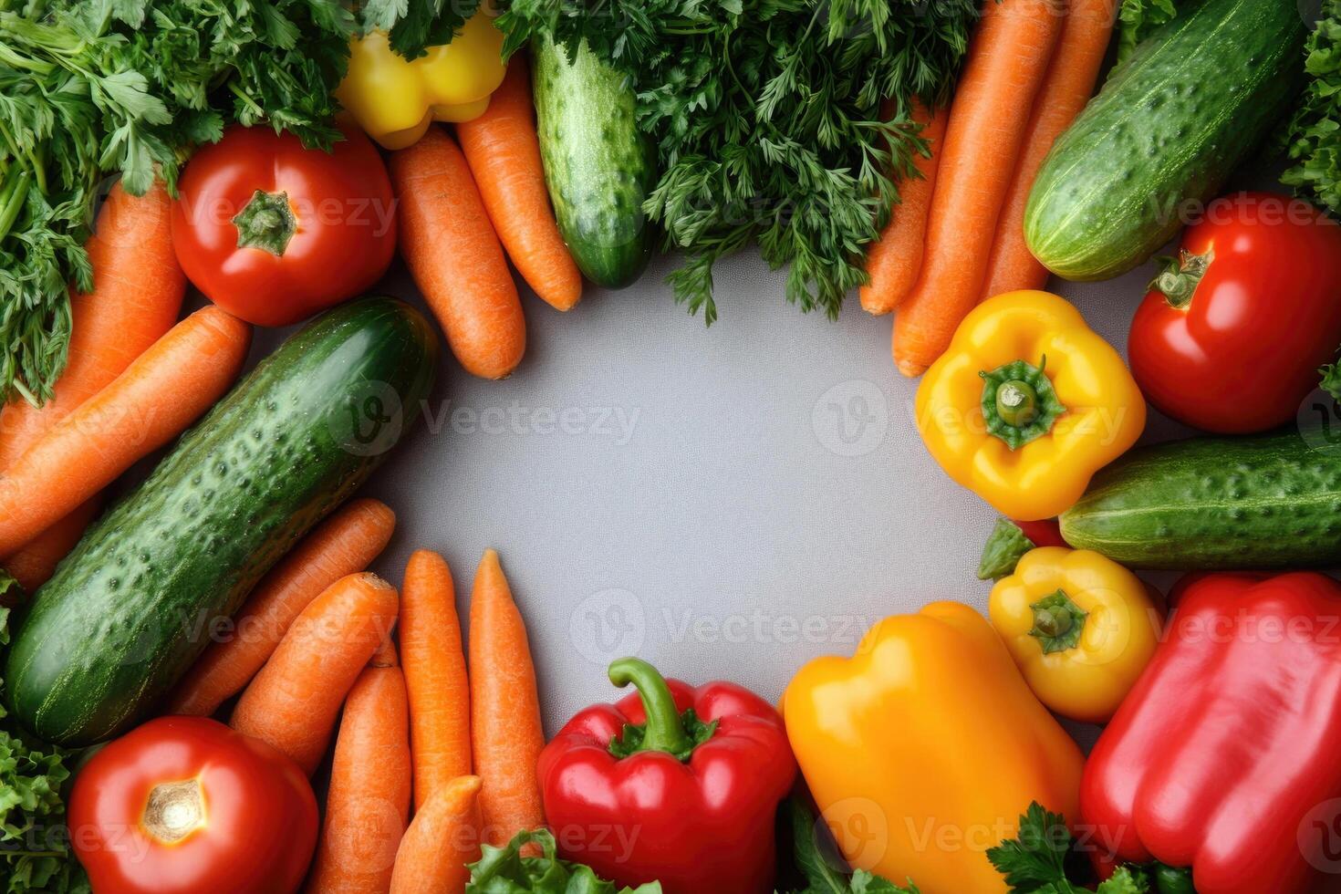 Fresh vegetables with blank space. photo