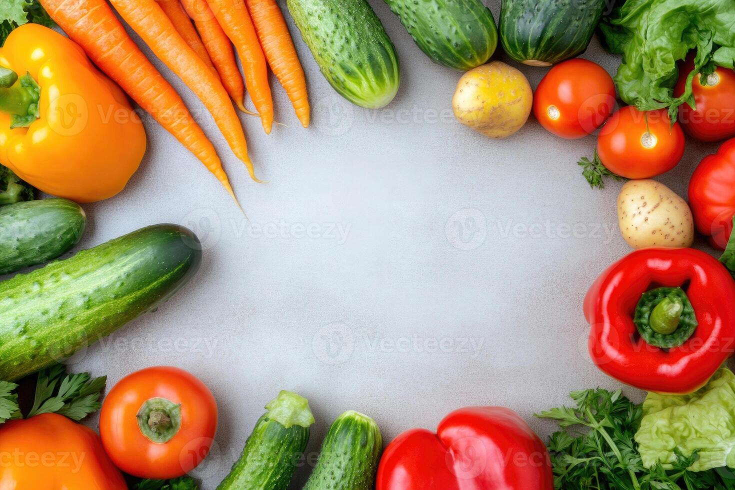 Fresh vegetables with blank space. photo