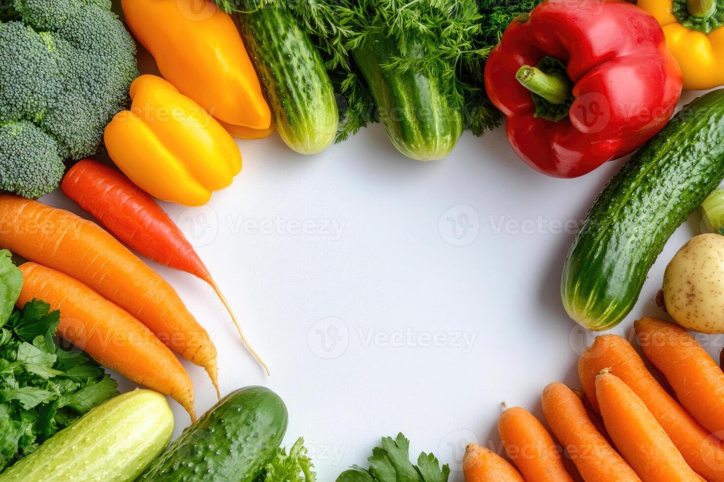 Fresh vegetables with blank space. photo
