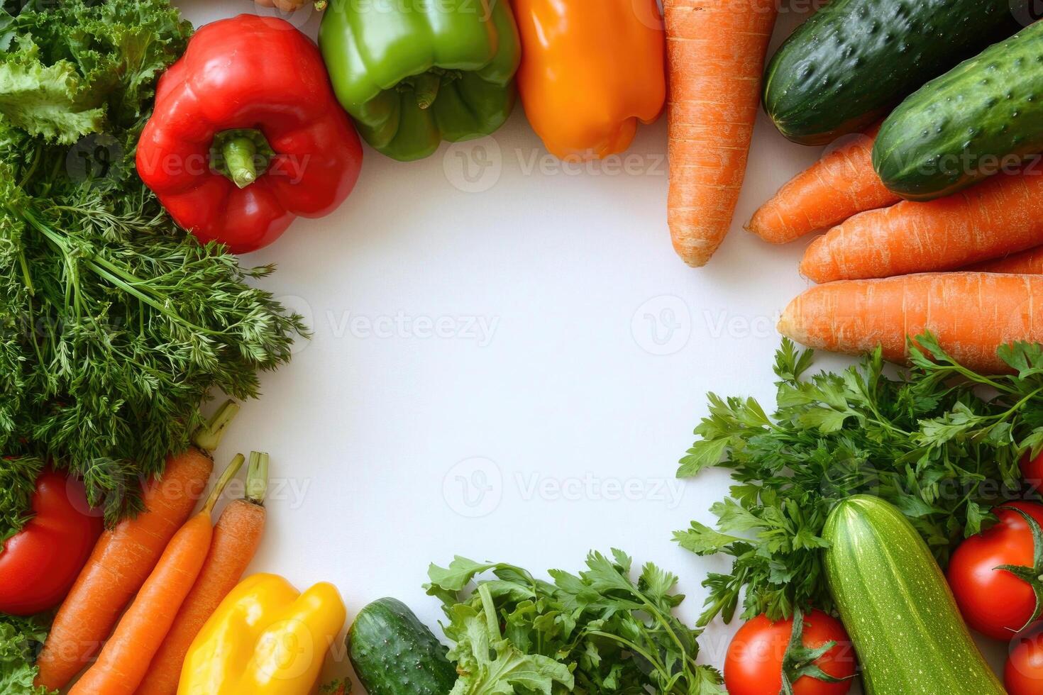 Fresh vegetables with blank space. photo