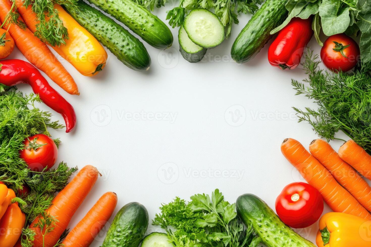 Fresh vegetables with blank space. photo