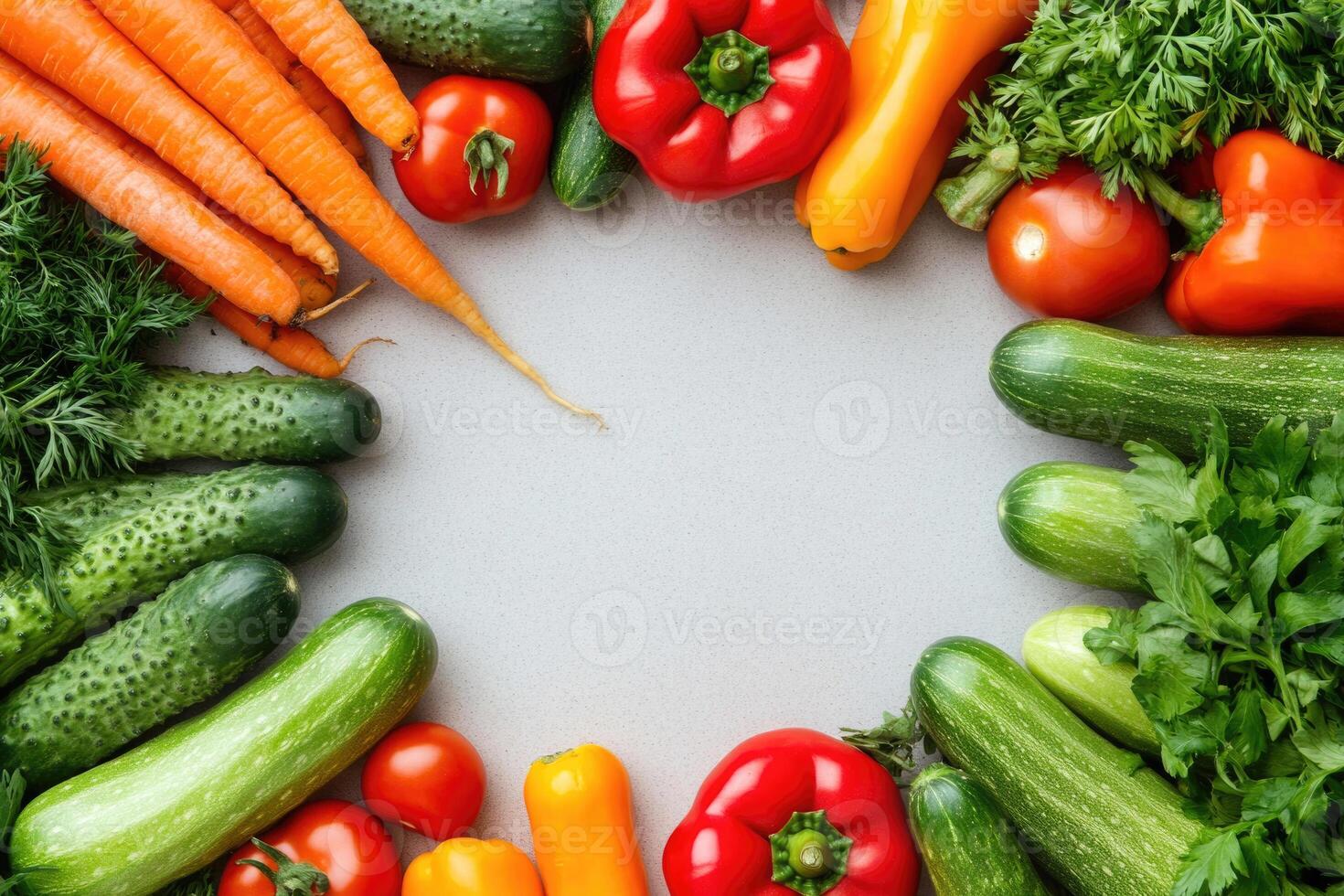 Fresh vegetables with blank space. photo