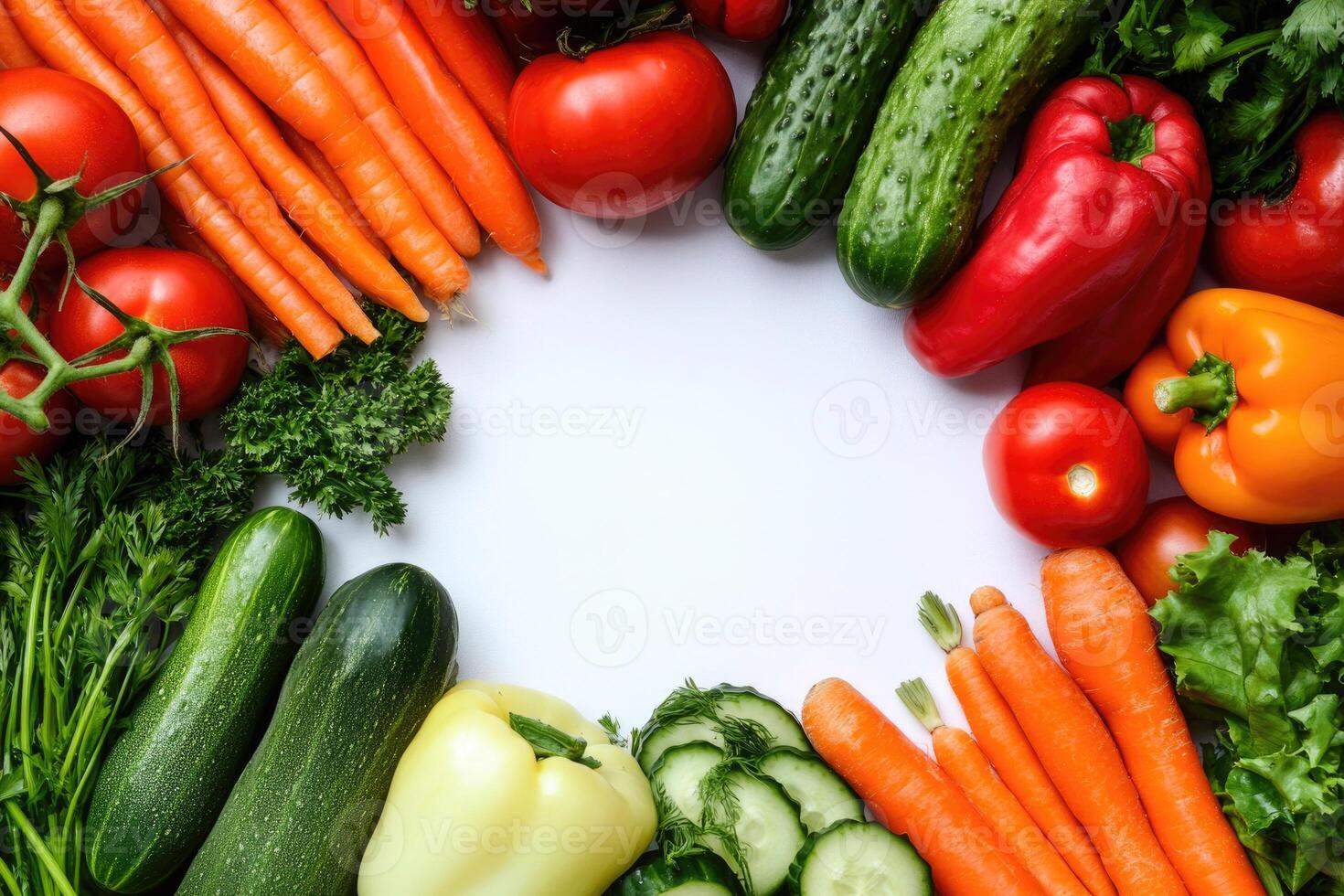 Fresh vegetables with blank space. photo