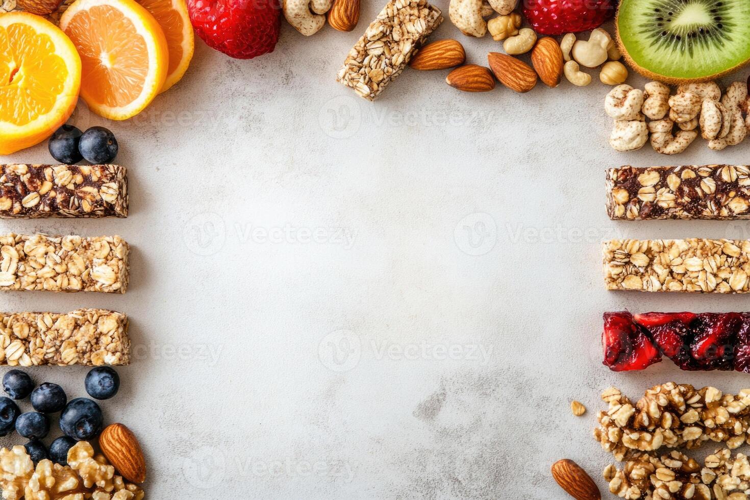 Healthy snacks with blank space. photo