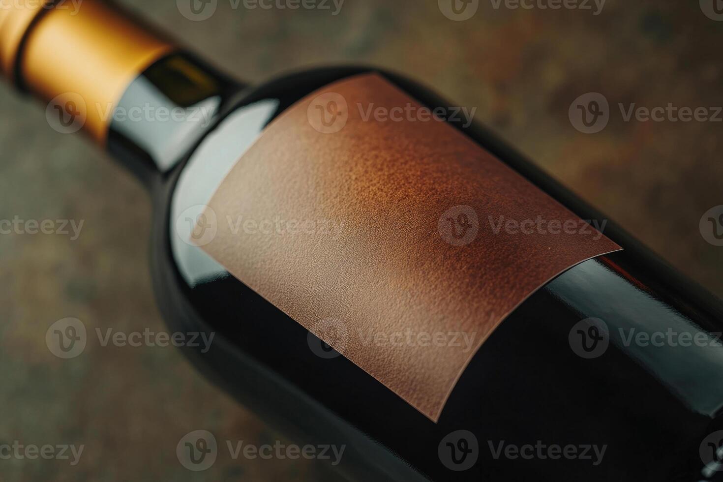 A close-up of a wine bottle label with a blank space beside it. photo