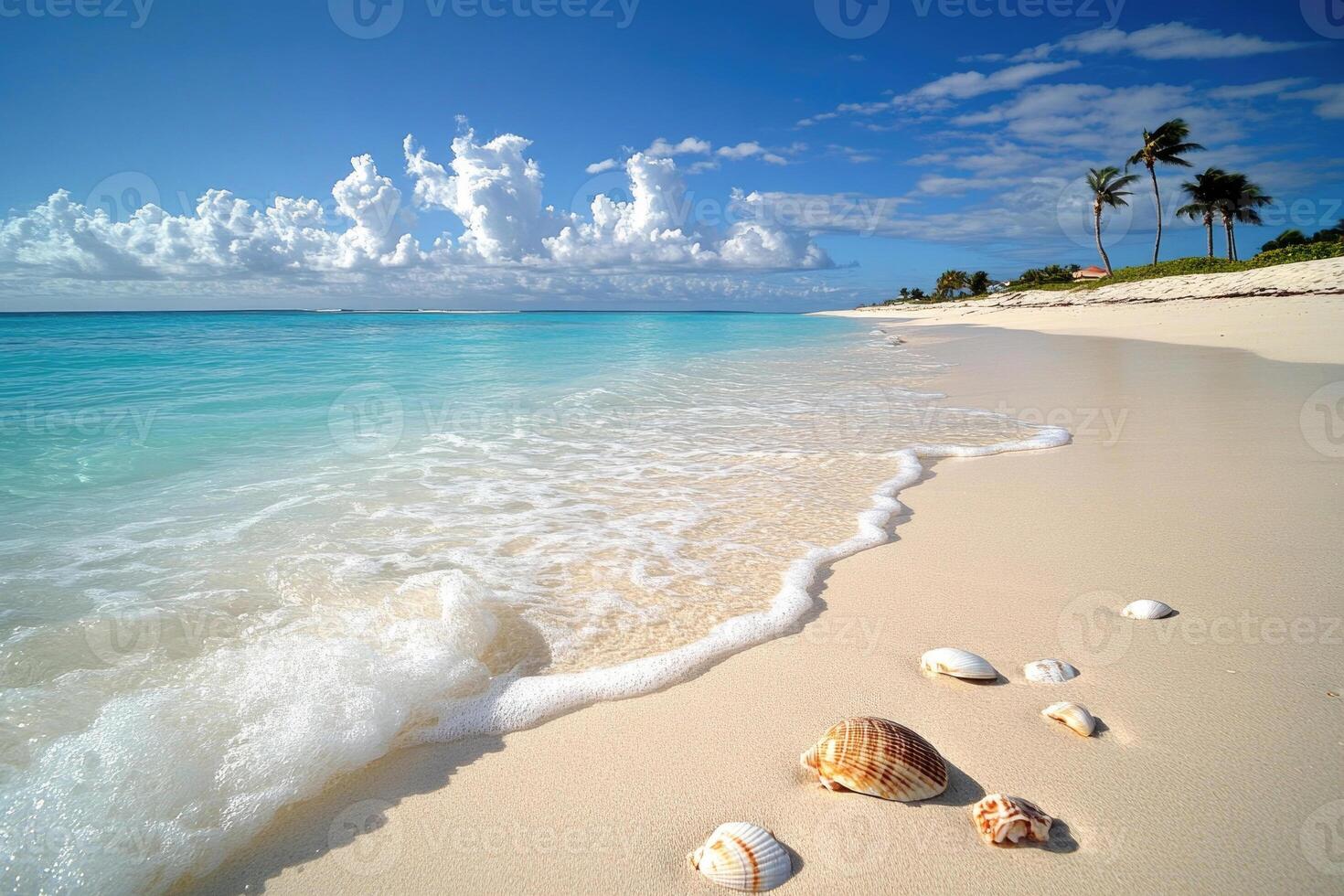 Sunlit Beach with Clear Waters photo