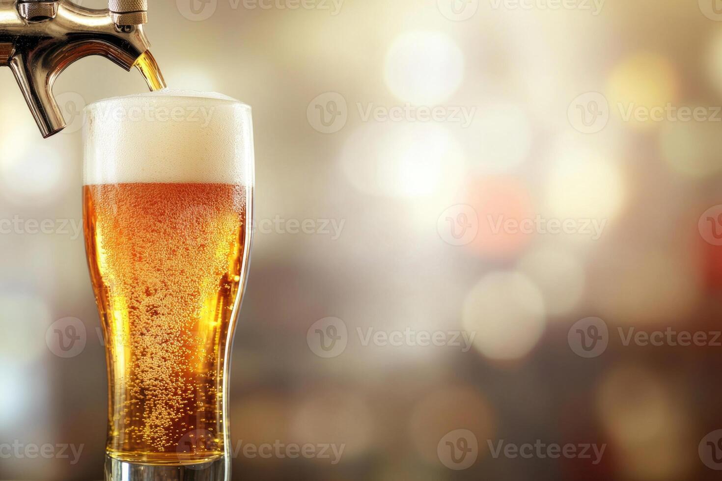 Beer banner with a draft tap and empty space for custom text. photo