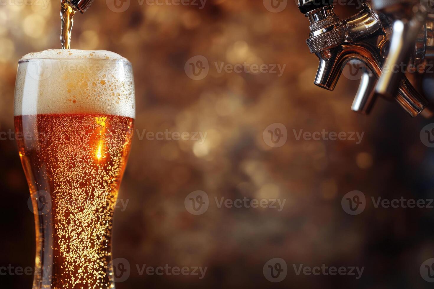 Beer banner with a draft tap and empty space for custom text. photo