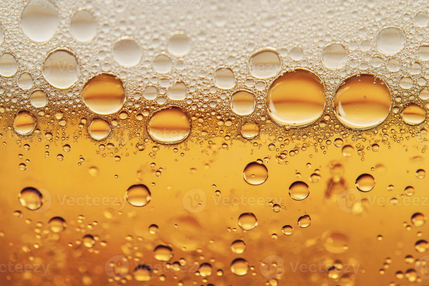 Beer banner with a close-up of beer bubbles and space for text. photo