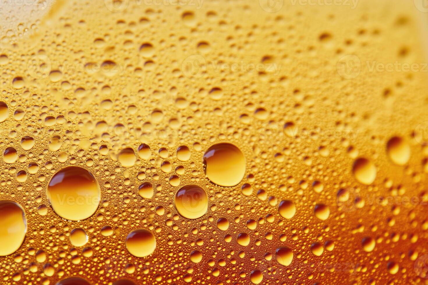 Beer banner with a close-up of beer bubbles and space for text. photo