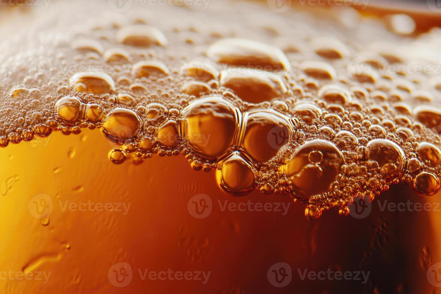 Beer banner with a close-up of beer bubbles and space for text. photo