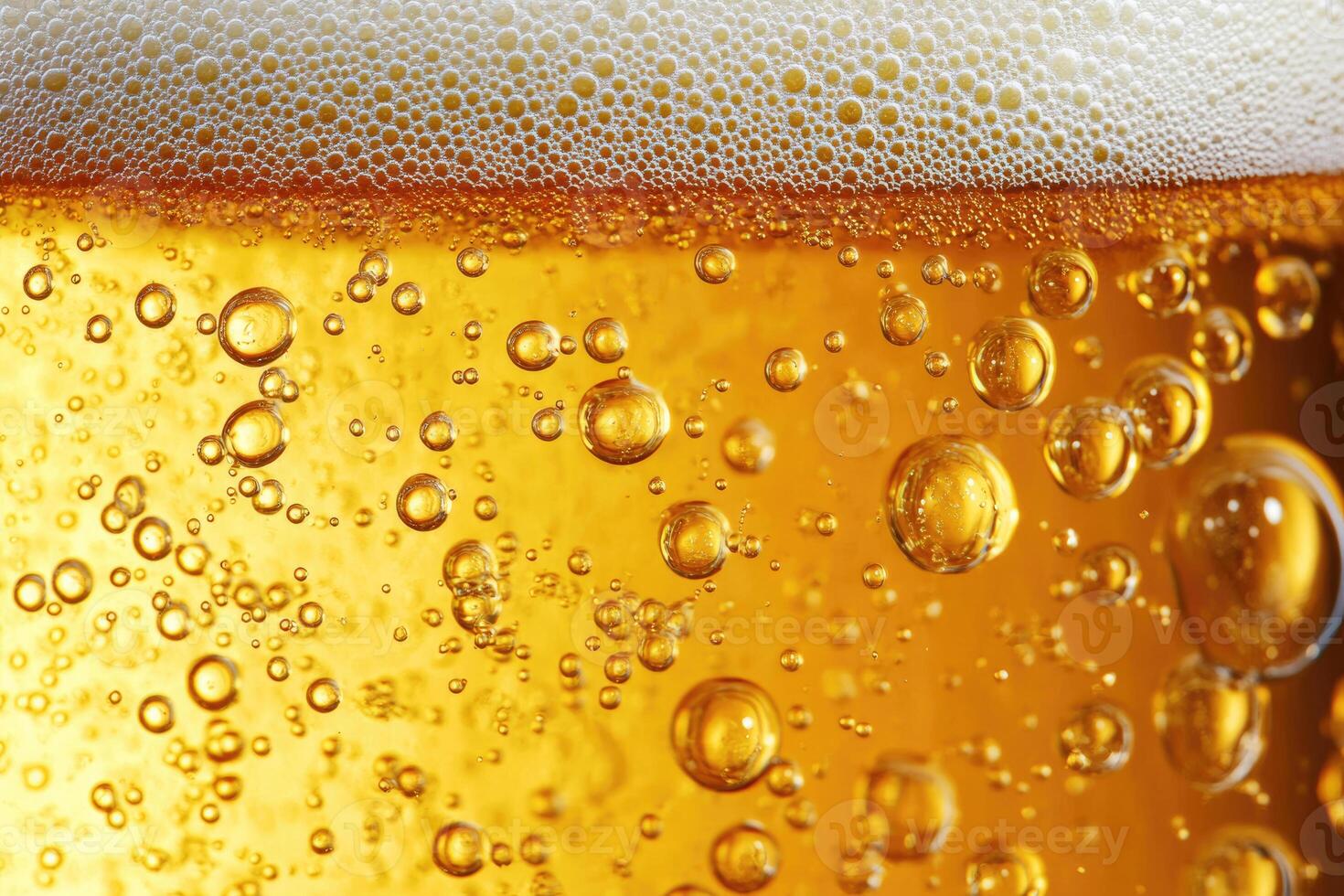 Beer banner with a close-up of beer bubbles and space for text. photo