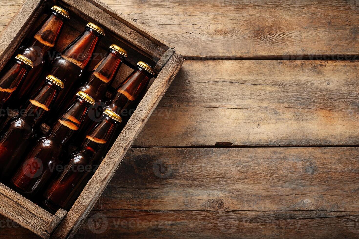 Beer banner with a beer crate and space for custom design. photo