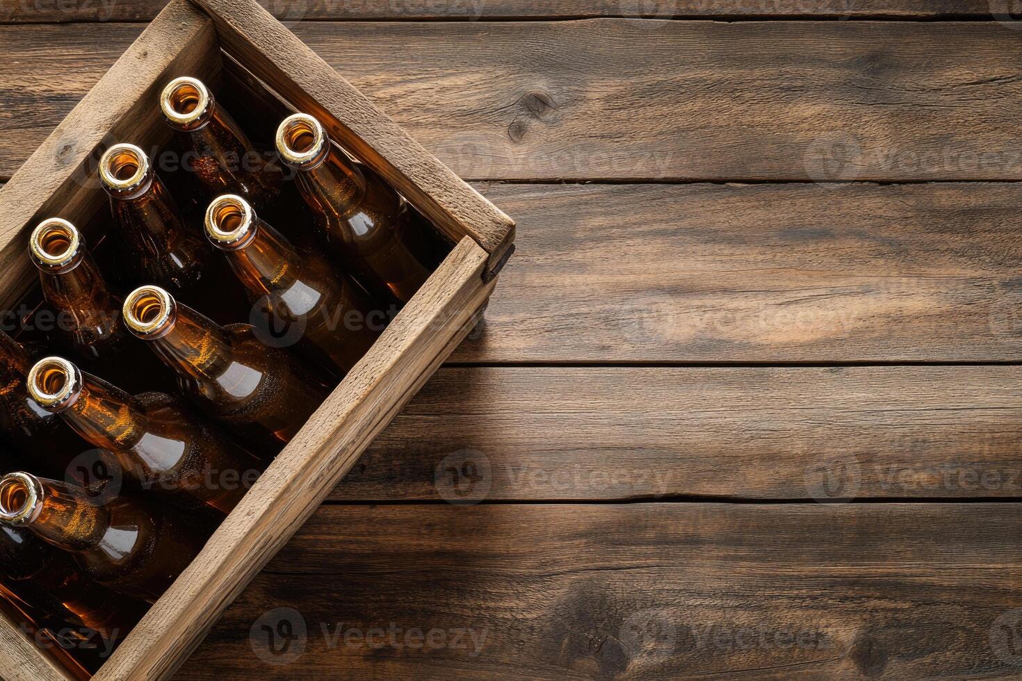 Beer banner with a beer crate and space for custom design. photo