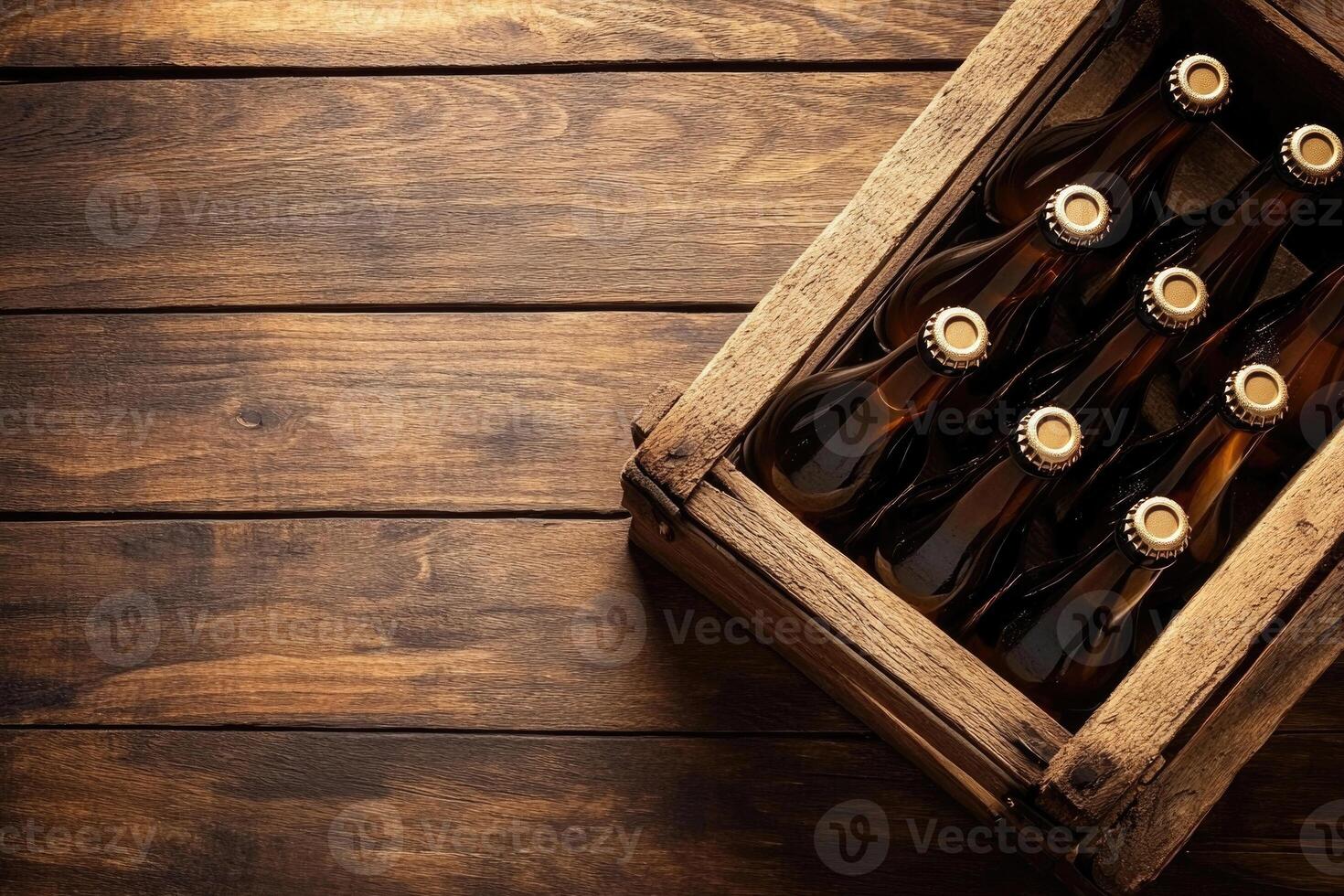 Beer banner with a beer crate and space for custom design. photo