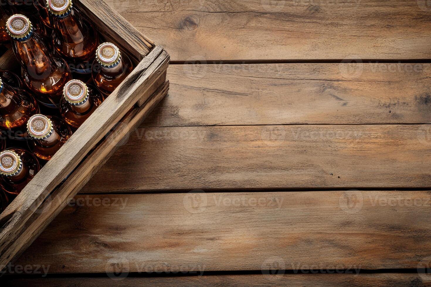 Beer banner with a beer crate and space for custom design. photo