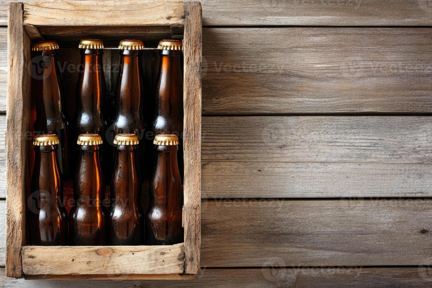 Beer banner with a beer crate and space for custom design. photo