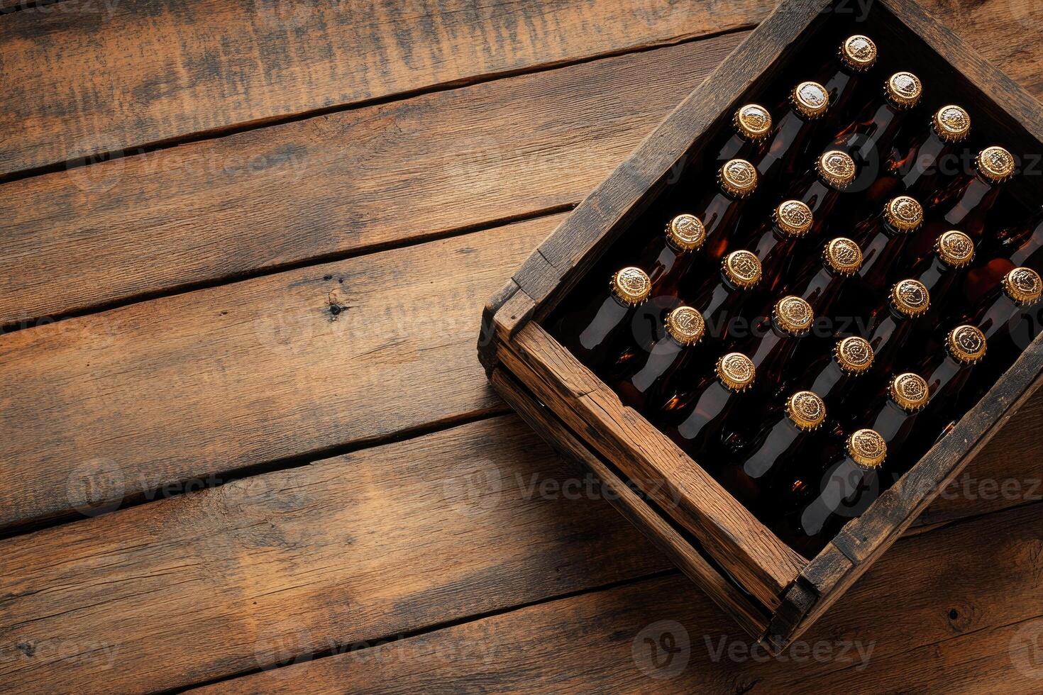 Beer banner with a beer crate and space for custom design. photo