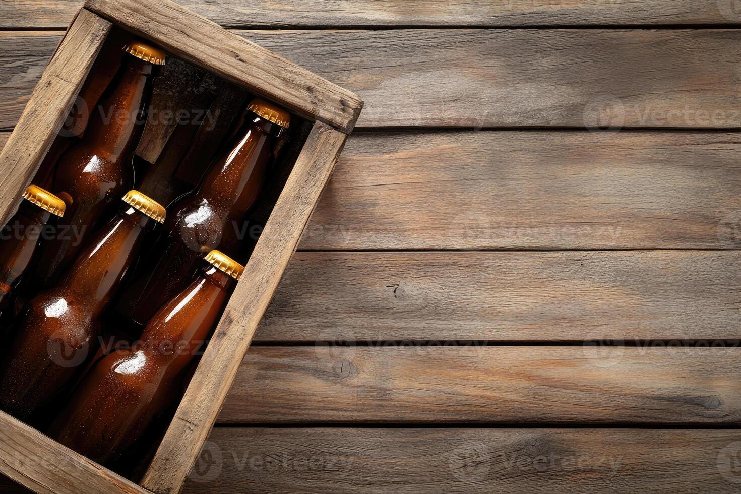 Beer banner with a beer crate and space for custom design. photo