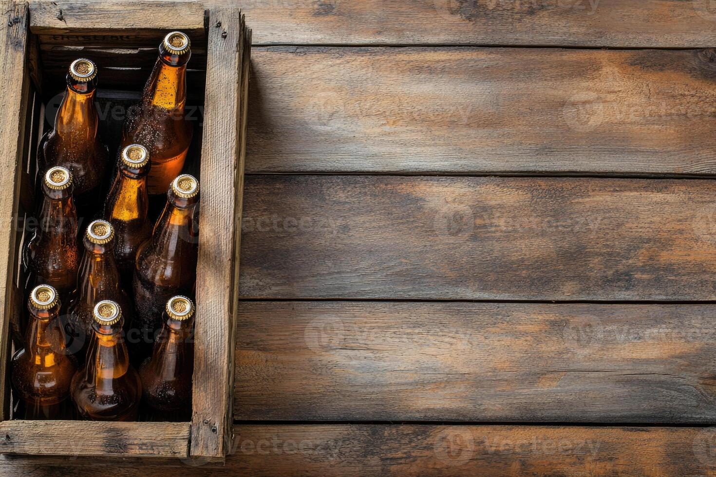 Beer banner with a beer crate and space for custom design. photo