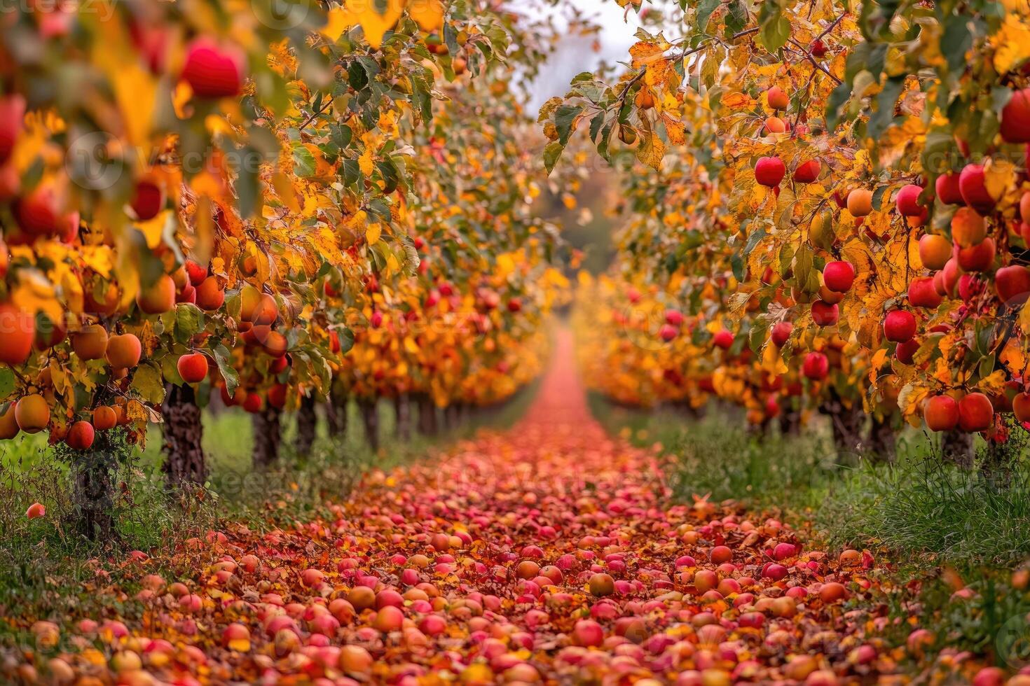 A bountiful orchard in full autumn glory. photo