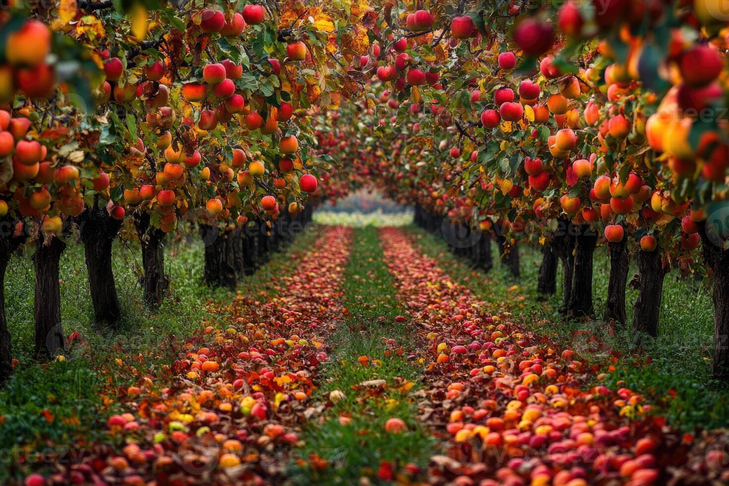 A bountiful orchard in full autumn glory. photo