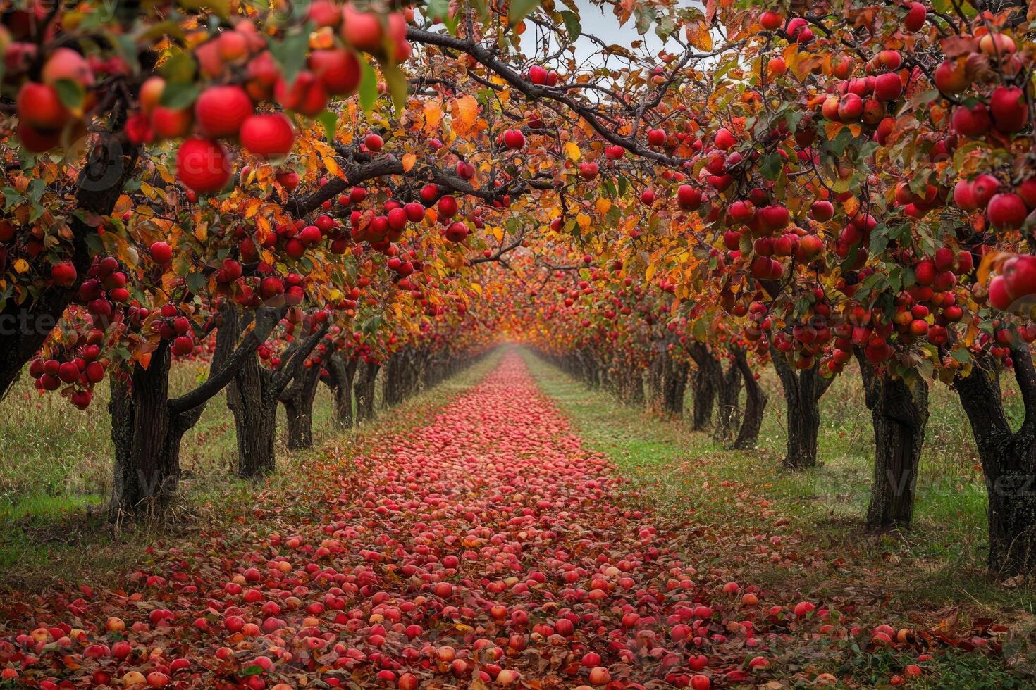 A bountiful orchard in full autumn glory. photo